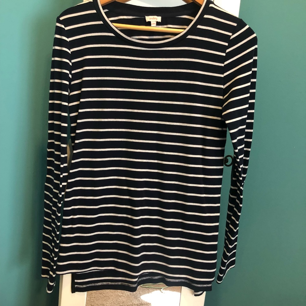 Pixley. Size LG. Blue/White stripe + elbow patch